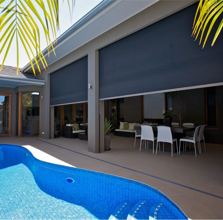 Motorized retractable porch screens